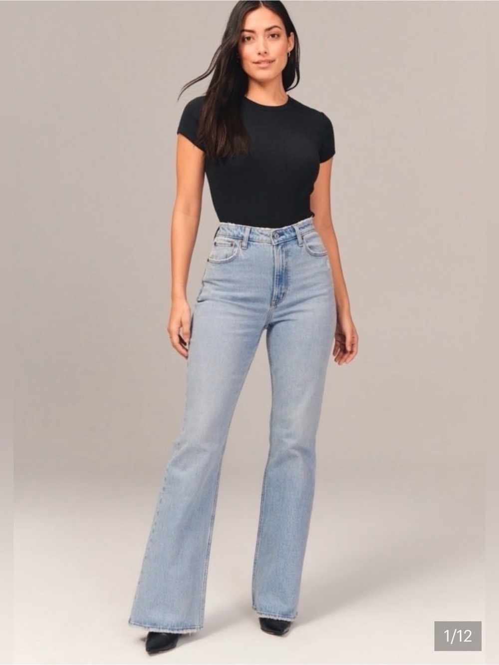 ❤️‍🔥 Abercrombie ULTRA High-Rise Flared Women’s Jeans - Light Wash